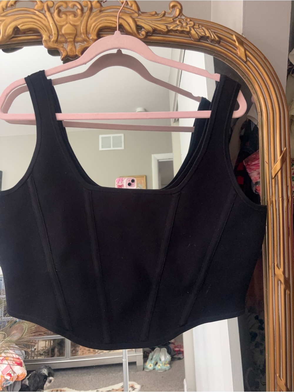 Express Black corset crop top